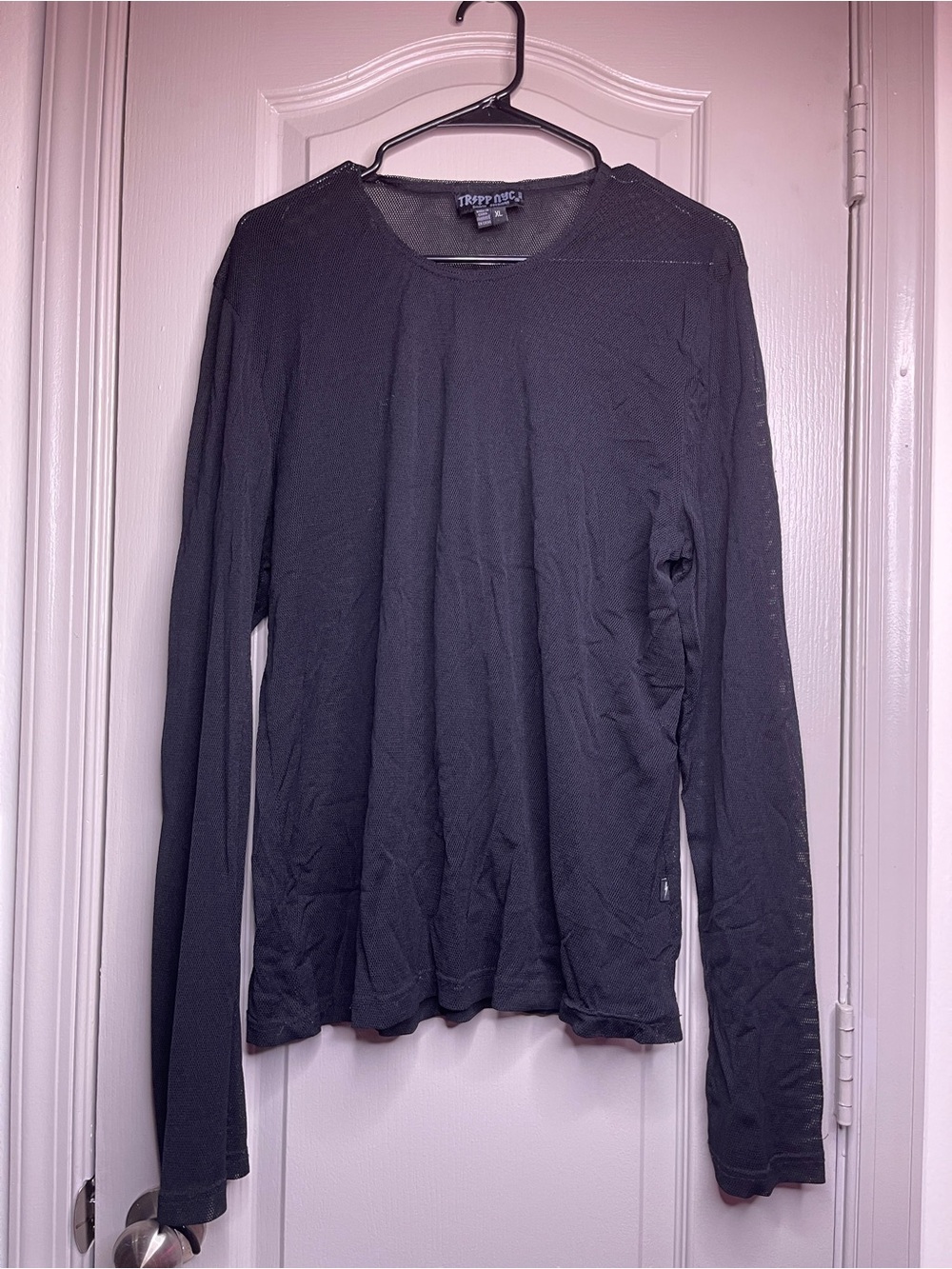 Tripp NYC Men's Black Long Sleeve Mesh Shirt